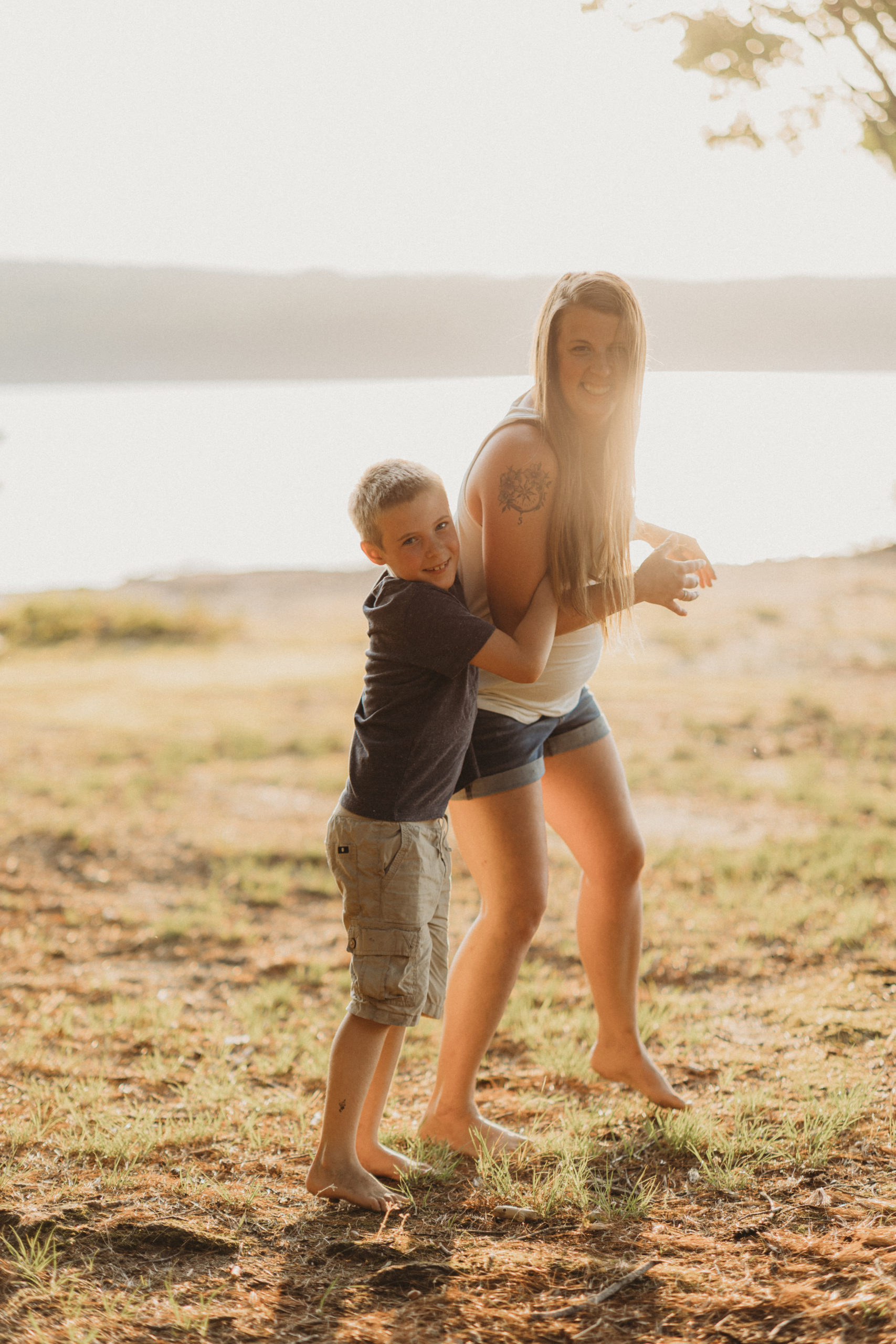 mother son beach session otsego lake state park gaylord michigan photographer
